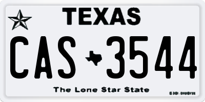 TX license plate CAS3544