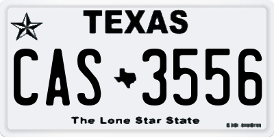 TX license plate CAS3556