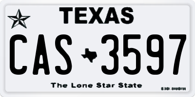 TX license plate CAS3597