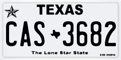 TX license plate CAS3682