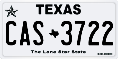 TX license plate CAS3722