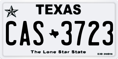 TX license plate CAS3723