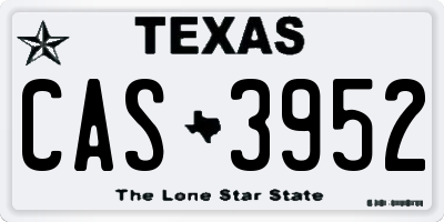 TX license plate CAS3952
