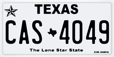 TX license plate CAS4049