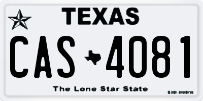 TX license plate CAS4081