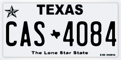 TX license plate CAS4084