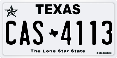 TX license plate CAS4113