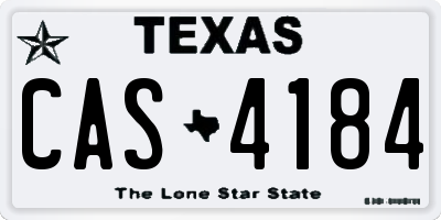 TX license plate CAS4184