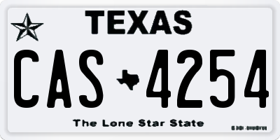 TX license plate CAS4254