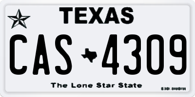 TX license plate CAS4309