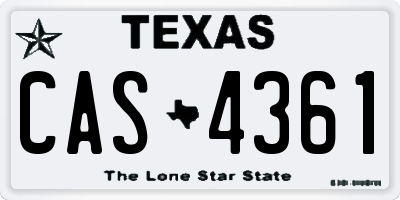TX license plate CAS4361