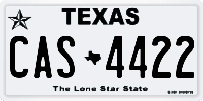 TX license plate CAS4422