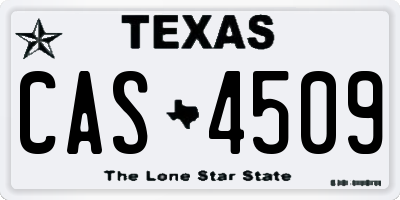 TX license plate CAS4509