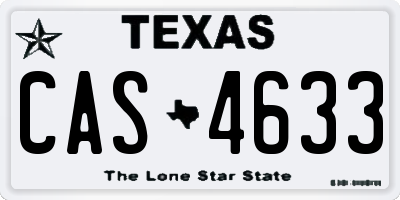 TX license plate CAS4633