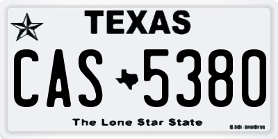 TX license plate CAS5380