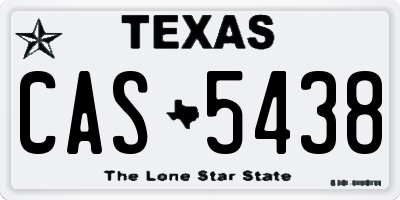 TX license plate CAS5438