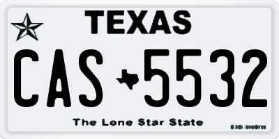 TX license plate CAS5532