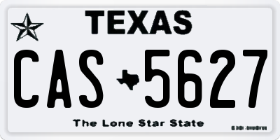 TX license plate CAS5627