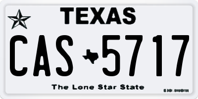 TX license plate CAS5717