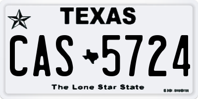 TX license plate CAS5724