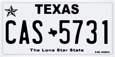 TX license plate CAS5731