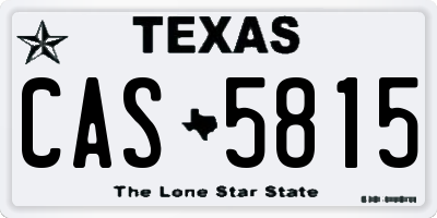 TX license plate CAS5815