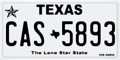 TX license plate CAS5893