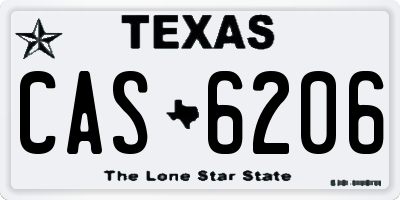 TX license plate CAS6206
