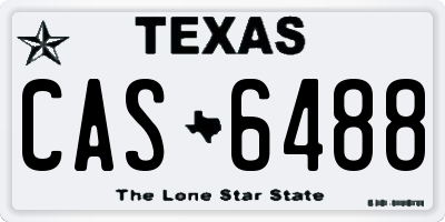 TX license plate CAS6488