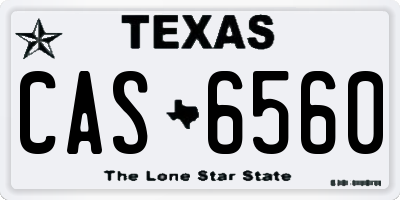 TX license plate CAS6560