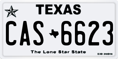 TX license plate CAS6623