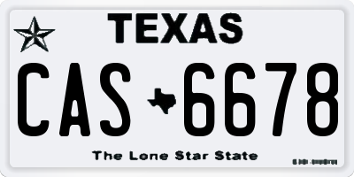 TX license plate CAS6678