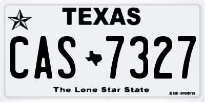 TX license plate CAS7327