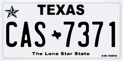 TX license plate CAS7371
