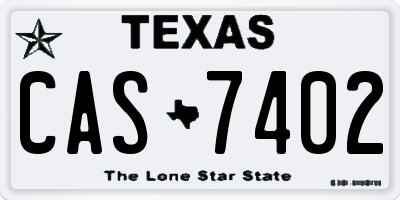 TX license plate CAS7402
