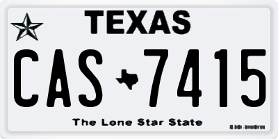 TX license plate CAS7415