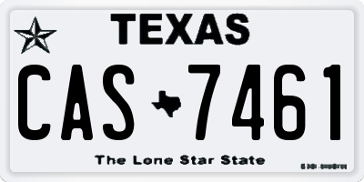 TX license plate CAS7461