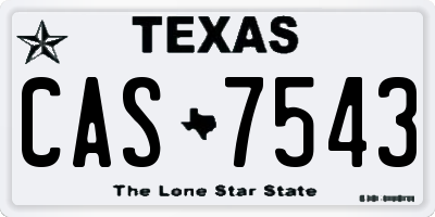 TX license plate CAS7543