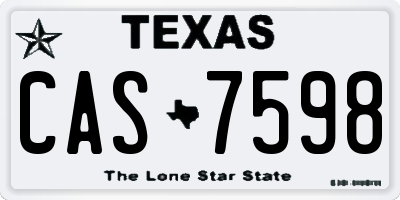 TX license plate CAS7598