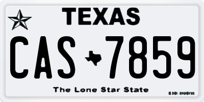 TX license plate CAS7859