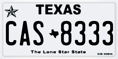TX license plate CAS8333