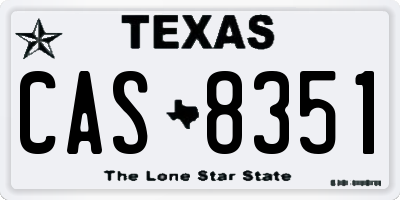 TX license plate CAS8351