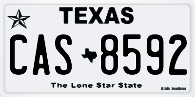 TX license plate CAS8592