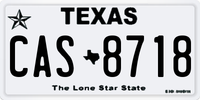 TX license plate CAS8718