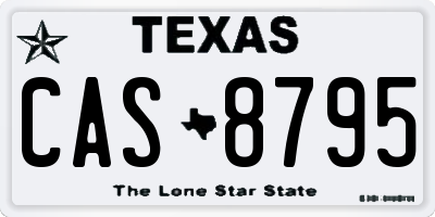 TX license plate CAS8795