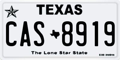 TX license plate CAS8919