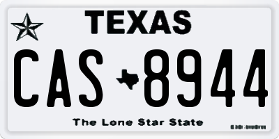 TX license plate CAS8944