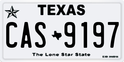 TX license plate CAS9197