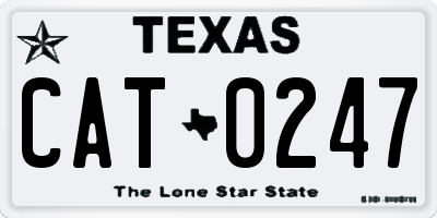 TX license plate CAT0247