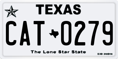 TX license plate CAT0279